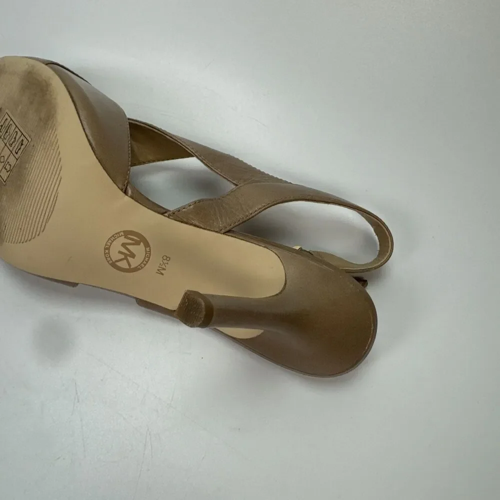 Michael Kors Dress HEELS,  Slingback, Becky Sandal Beige Tan Size 8.5